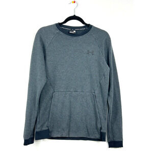 Under Armour Sweatshirt Mens Medium Dark Gray Pullover Crewneck Logo Pocket
